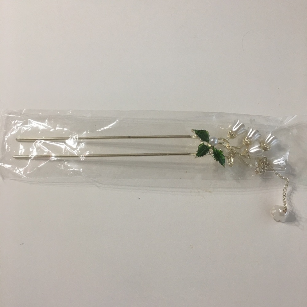 Lily of valley double pin for hair accessories